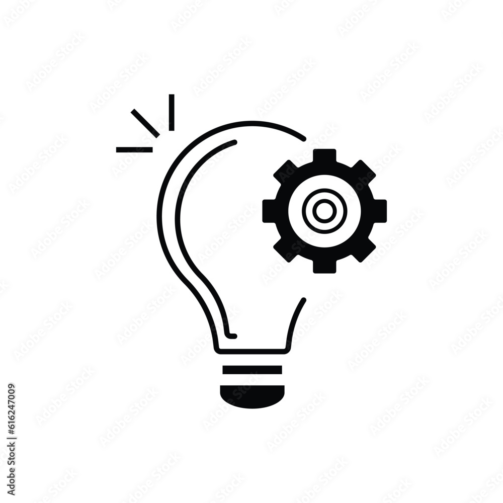 Working business idea lamp line icon. linear style sign for mobile concept and web design. Light bulb with gear outline vector icon. Symbol, logo illustration. Pixel perfect vector graphics Working business idea lamp line icon. linear style sign for mobile concept and web design. Light bulb with gear outline vector icon. Symbol, logo illustration. Pixel perfect vector graphics