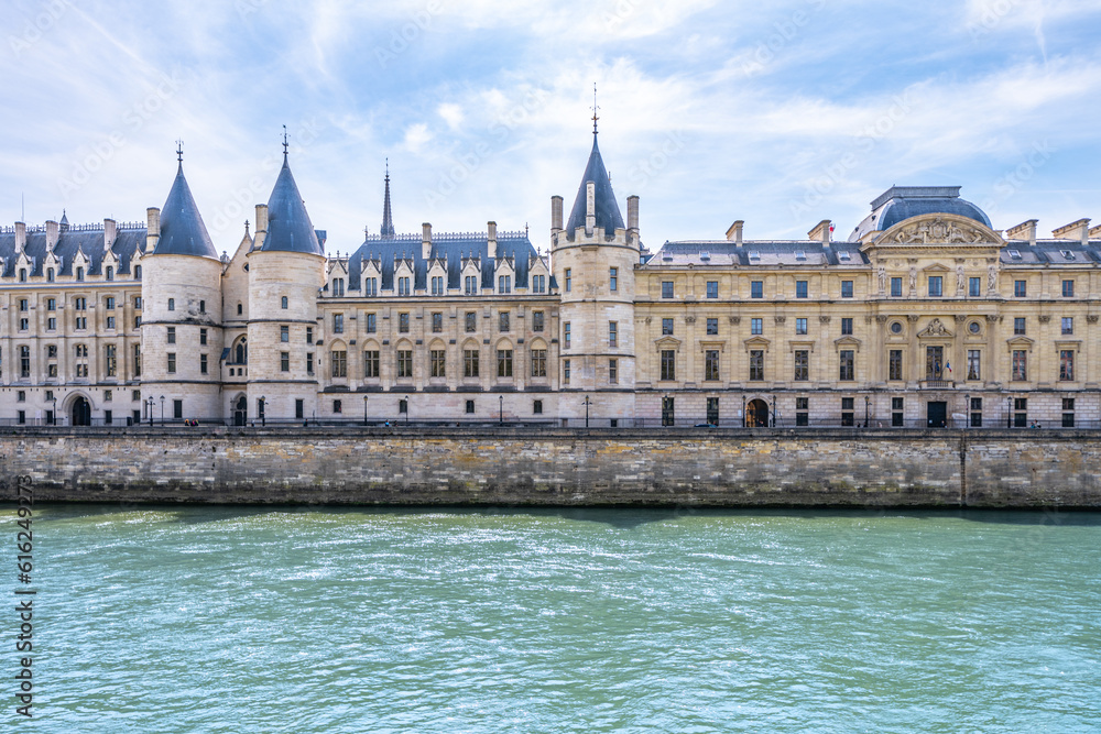 The Conciergerie - former courthouse and prison at river Seine in Paris, France