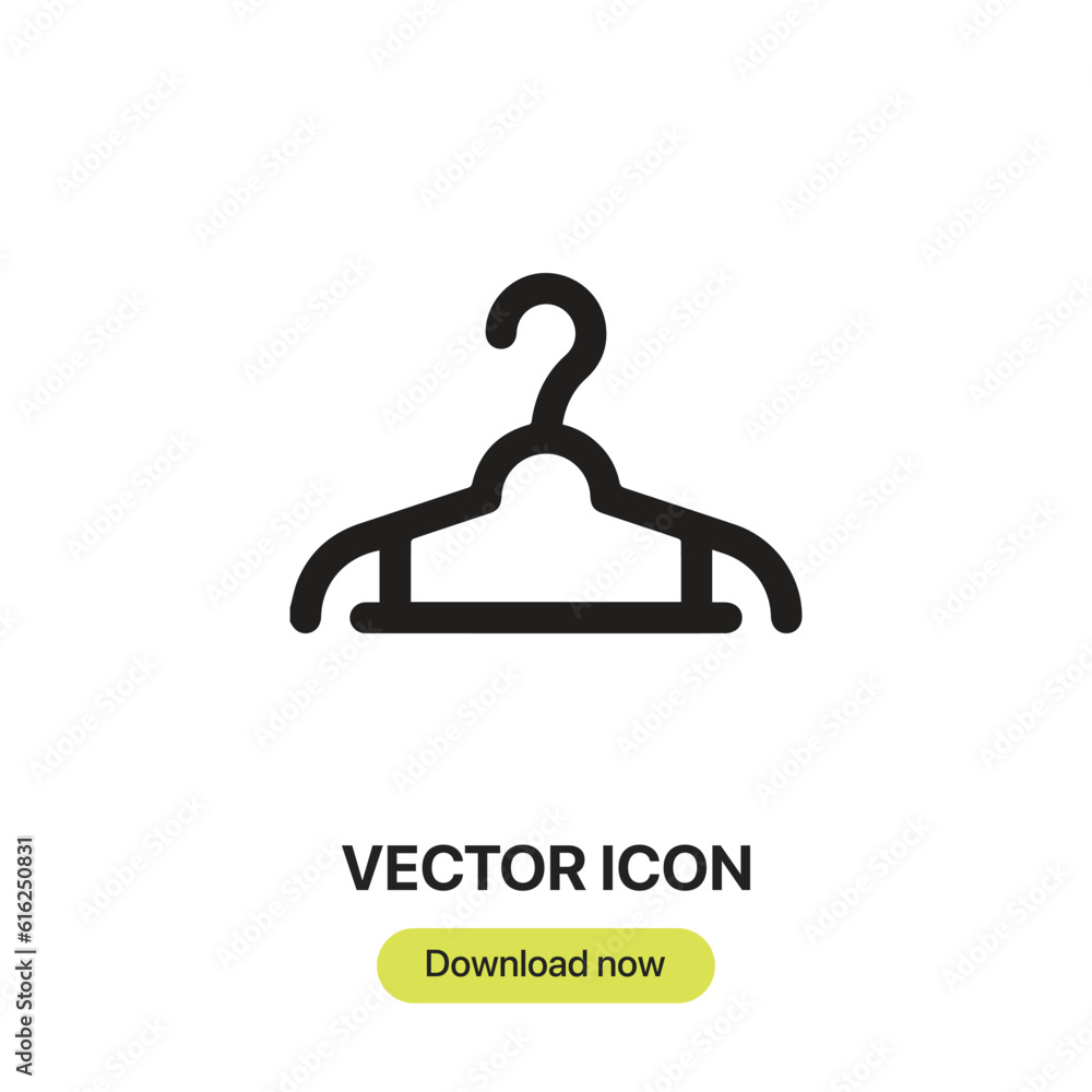 Cloth Hanger icon vector. Linear style sign for mobile concept and web design. Cloth Hanger symbol illustration. Pixel vector graphics - Vector. Cloth Hanger icon vector. Linear style sign for mobile concept and web design. Cloth Hanger symbol illustration. Pixel vector graphics - Vector.