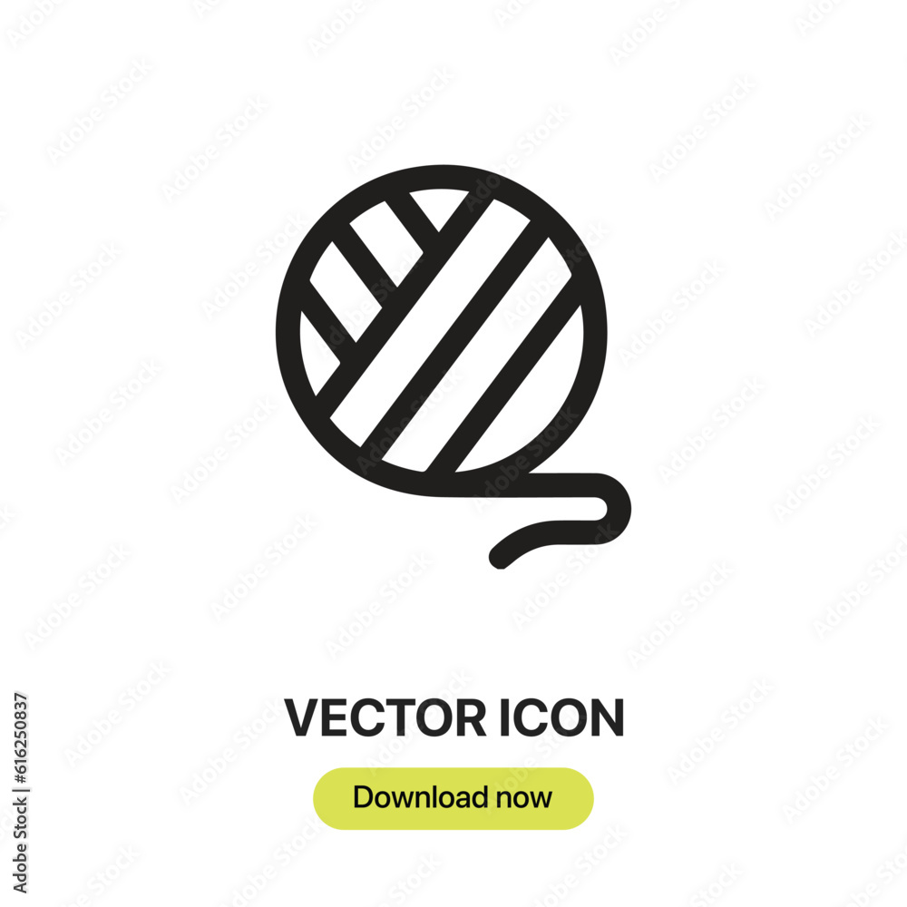 Yarn icon vector. Linear style sign for mobile concept and web design. Yarn symbol illustration. Pixel vector graphics - Vector. Yarn icon vector. Linear style sign for mobile concept and web design. Yarn symbol illustration. Pixel vector graphics - Vector.