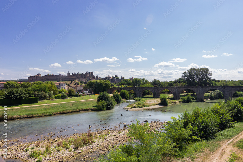 Beautiful town of Carcassonne in Canal du Midi (France) Beautiful town of Carcassonne in Canal du Midi (France)