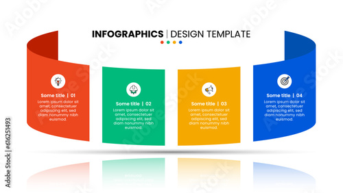 Infographic template. 4 banners with icons and text