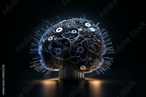 Brain technology element. Generate Ai