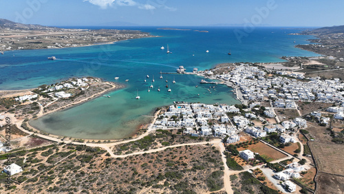 Photos Aerial drone photo of famous picturesque main village or hora of Antiparos islan
