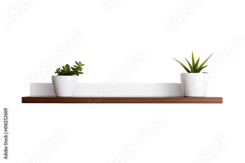 floating wall shelf isolated on a transparent background  generative ai