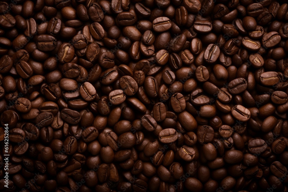 Coffee background closeup topview. Generate Ai Coffee background closeup topview. Generate Ai