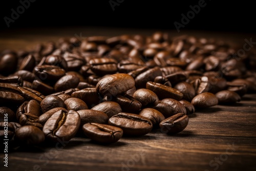 Coffee background closeup. Generate Ai
