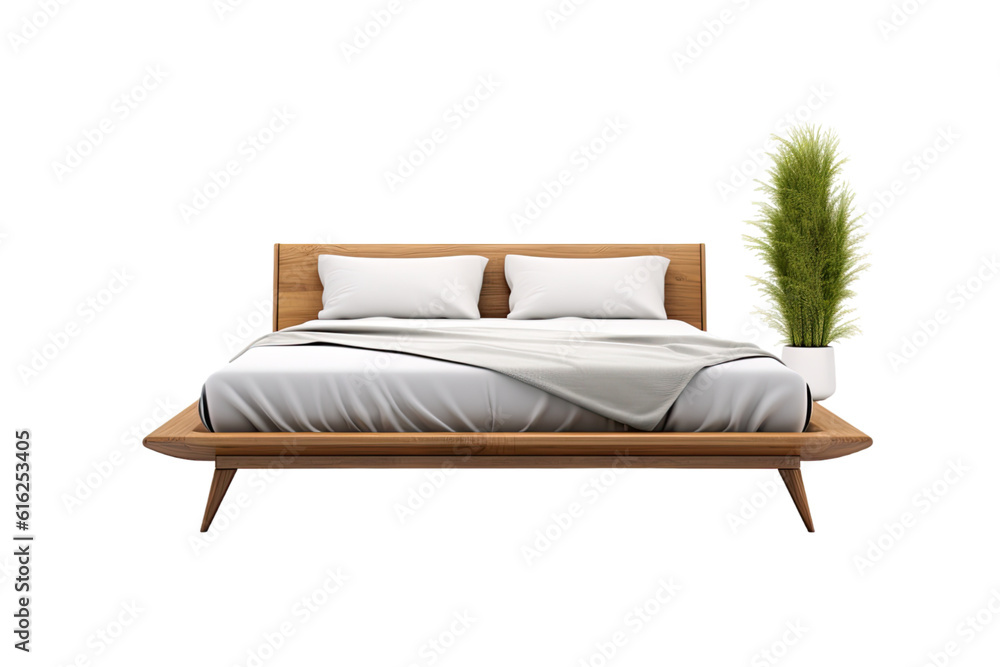 platform bed isolated on a transparent background, generative ai platform bed isolated on a transparent background, generative ai