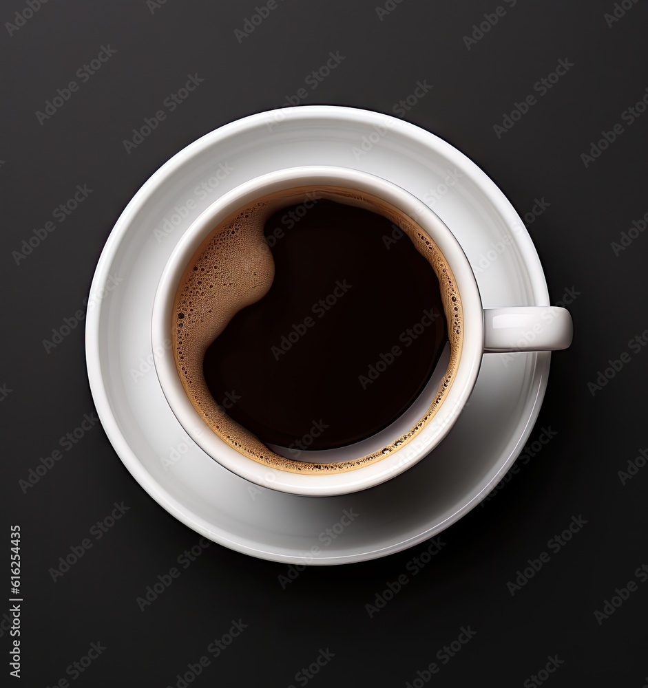 cup of coffee view from above created with Generative AI technology