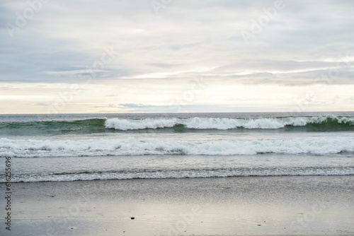 Waves at a beach along the Oregon  Coast. 