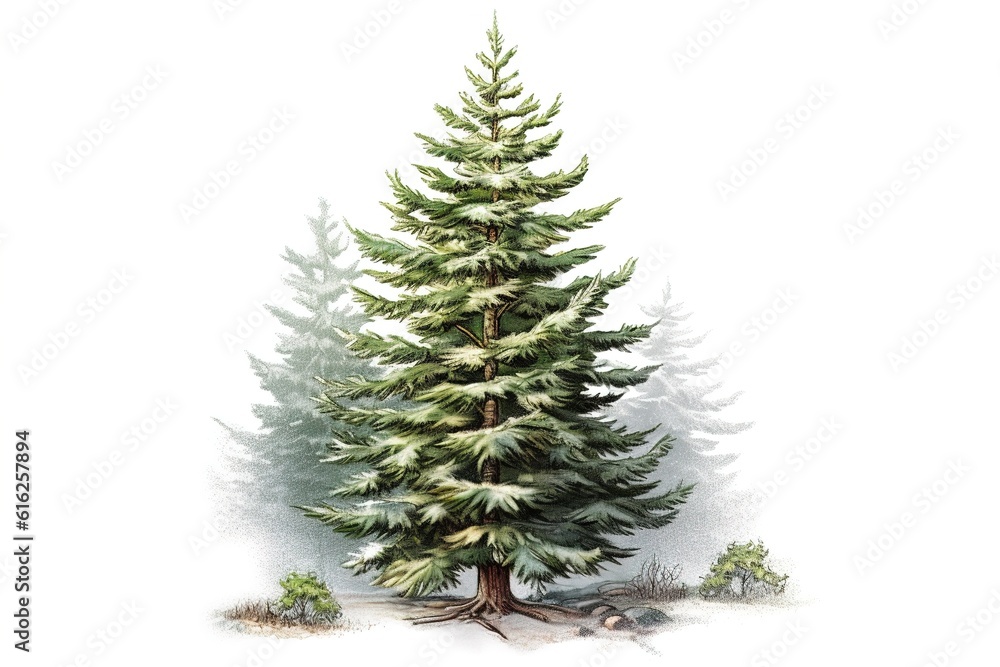 Fototapeta premium christmas-tree isolated on white background. Generated by AI.