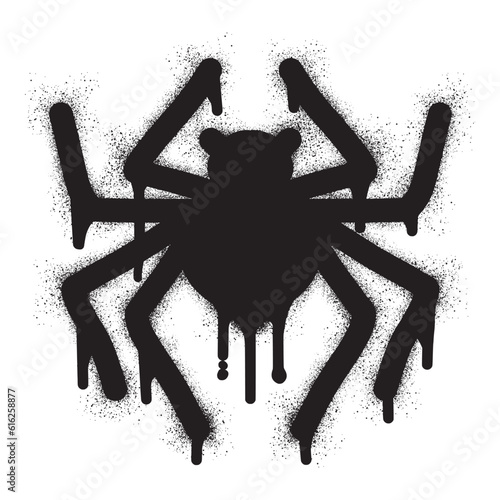 Spider icon graffiti with black spray pain