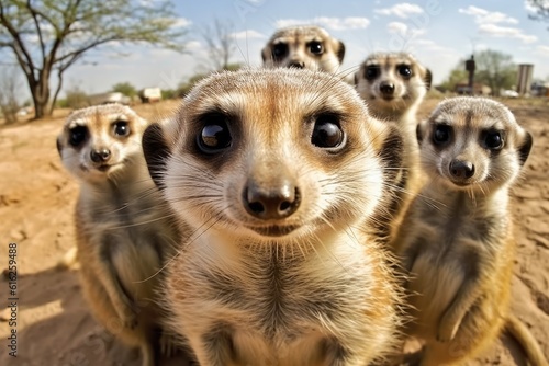 Curious Funny Meerkats photo