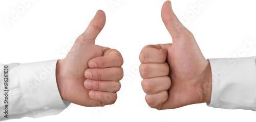 hand business man showing disagreement Thumbs Up