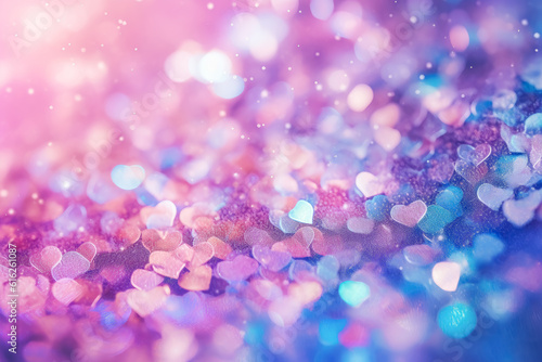 Pink, blue & purple glitter bokeh colorful background with bokeh effect. Sparkles and glitter textures.  © Saulo Collado