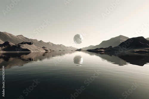 serene lake surrounded by towering mountains
