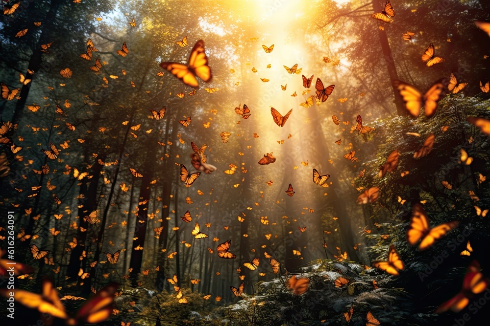 Serene Butterfly Forest