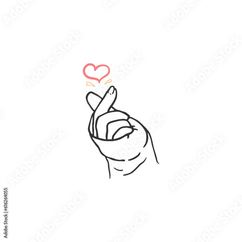 Saranghae hand korean pop culture illustration
