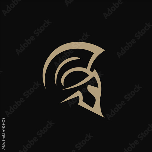 Spartan Helmet Logo Design Vector Illustration