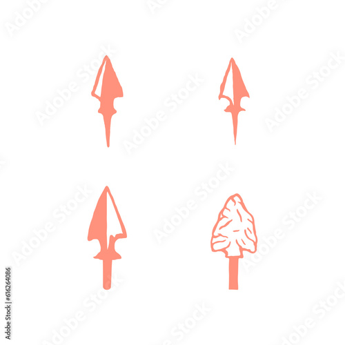 Vintage Retro Hipster Spear Arrowhead Logo Design Vector