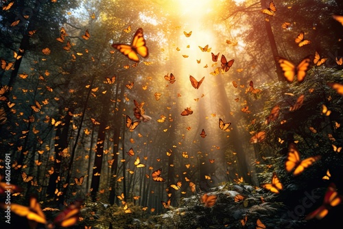 Serene Butterfly Forest
