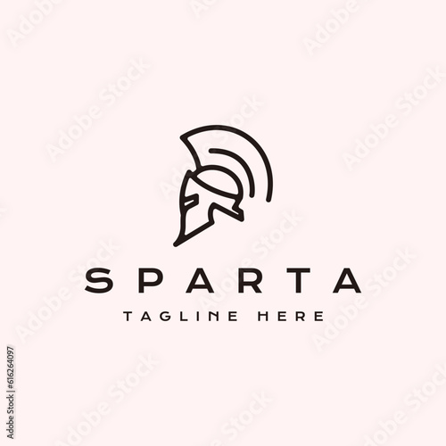 Spartan Helmet Logo Design Vector Illustration
