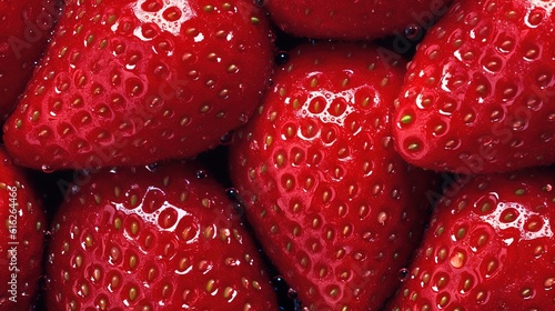 Closeup of the texture of a fresh strawberry