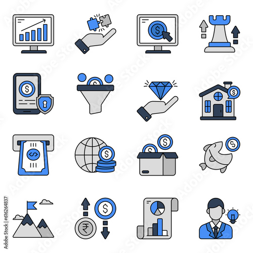Pack of Finance Flat Icons

