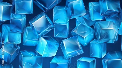Realistic ice cubes background crystal ice blocks