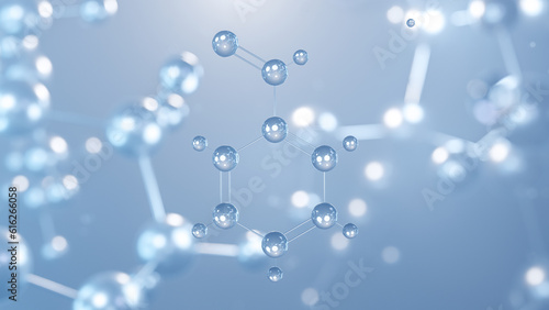 Fototapeta Naklejka Na Ścianę i Meble -  benzaldehyde molecular structure 3d, flat model, aromatic aldehyde, structural chemical formula view from a microscope