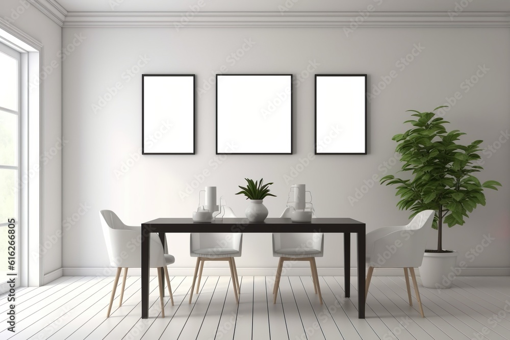Fototapeta premium Modern concept interior of dining room