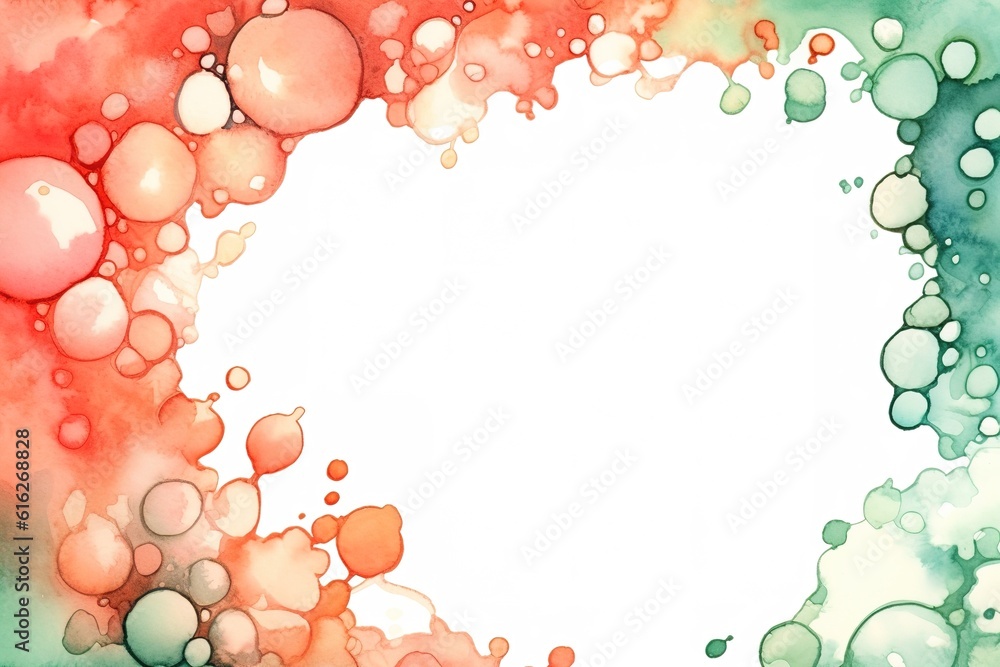 Coral and mint bubbles forming a corner frame isolate on a white background Coral and mint bubbles forming a corner frame isolate on a white background