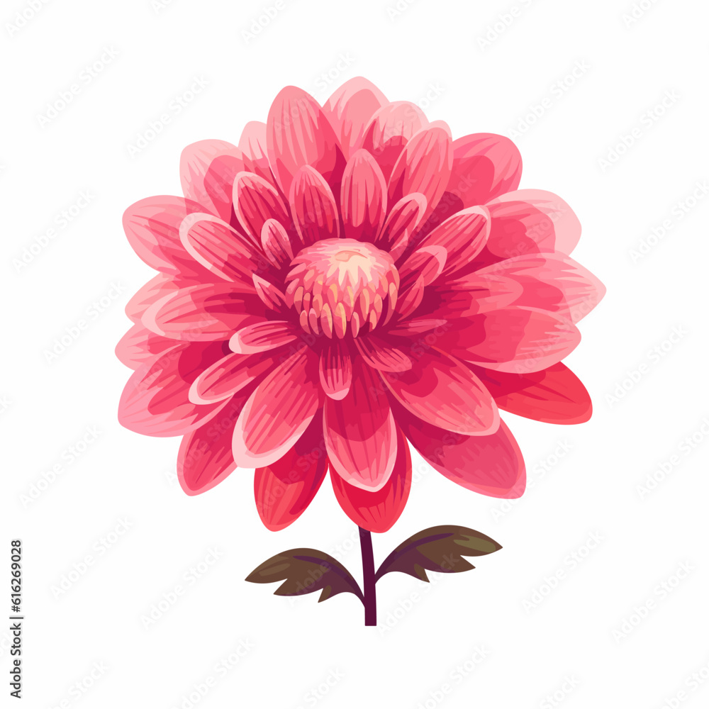 Flower on white background, vector
