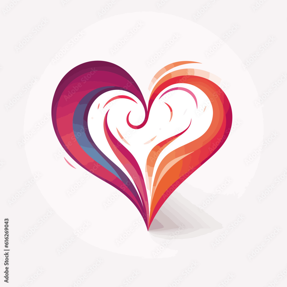 Heart on white background, vector Heart on white background, vector