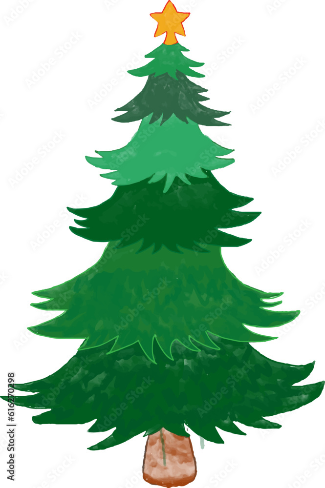 Christmas Watercolor Pine Tree Christmas Watercolor Pine Tree