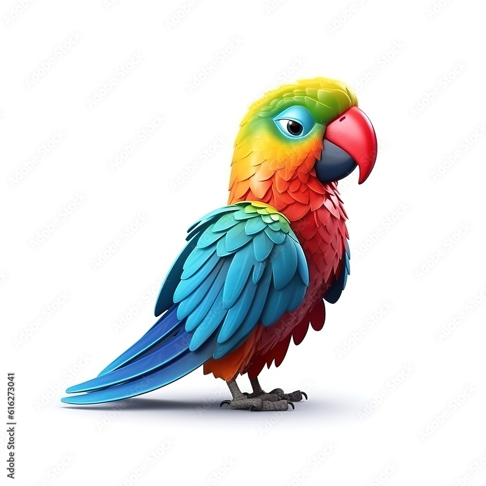 cute colorful parrot isolated on a white background cute colorful parrot isolated on a white background