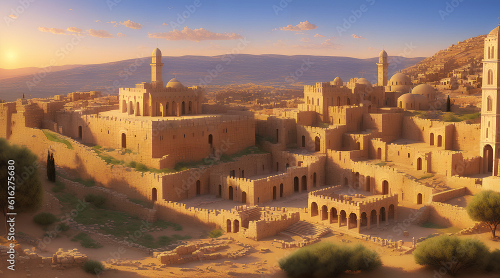 Fototapeta premium The concept of the cities of ancient Palestine, generative AI