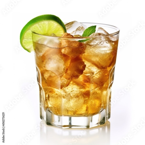 Ginger ale on a white background