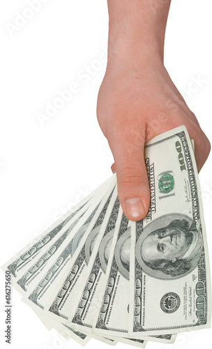 Human hand holds a stack Paper Currency