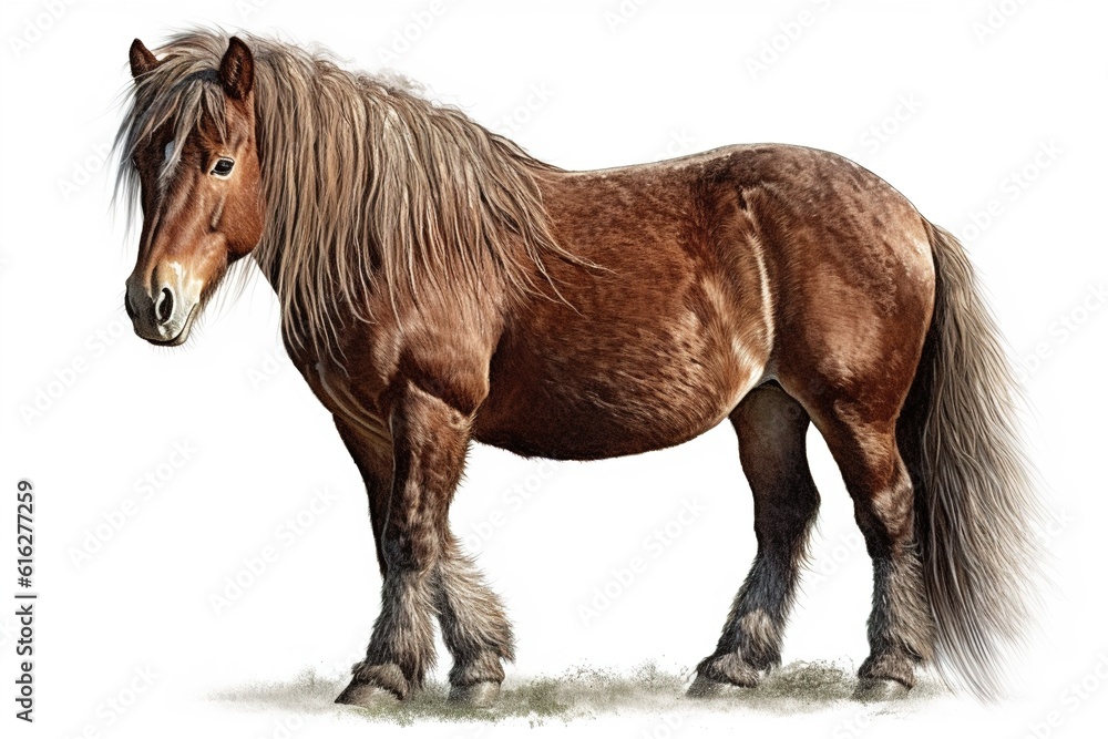 Obraz premium pony isolated on white background. Generated by AI