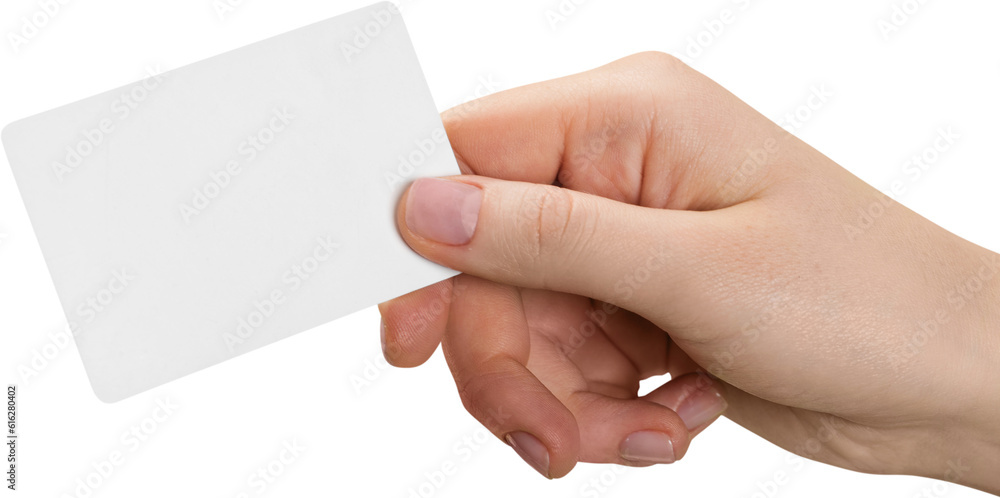 Obraz premium Human hand holds credit card