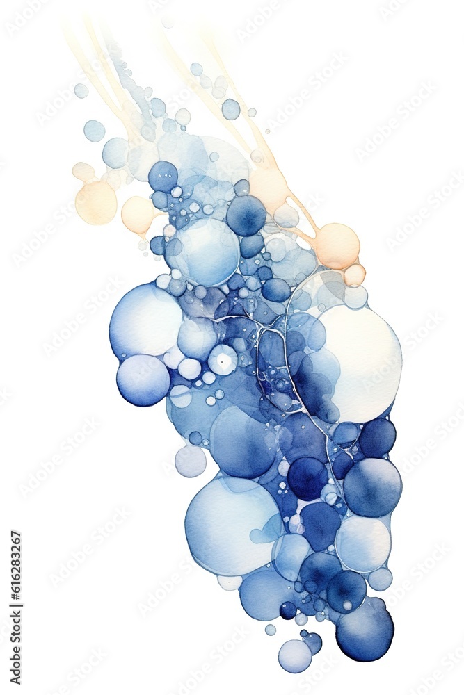 Sapphire and silver bubbles forming a corner frame Sapphire and silver bubbles forming a corner frame