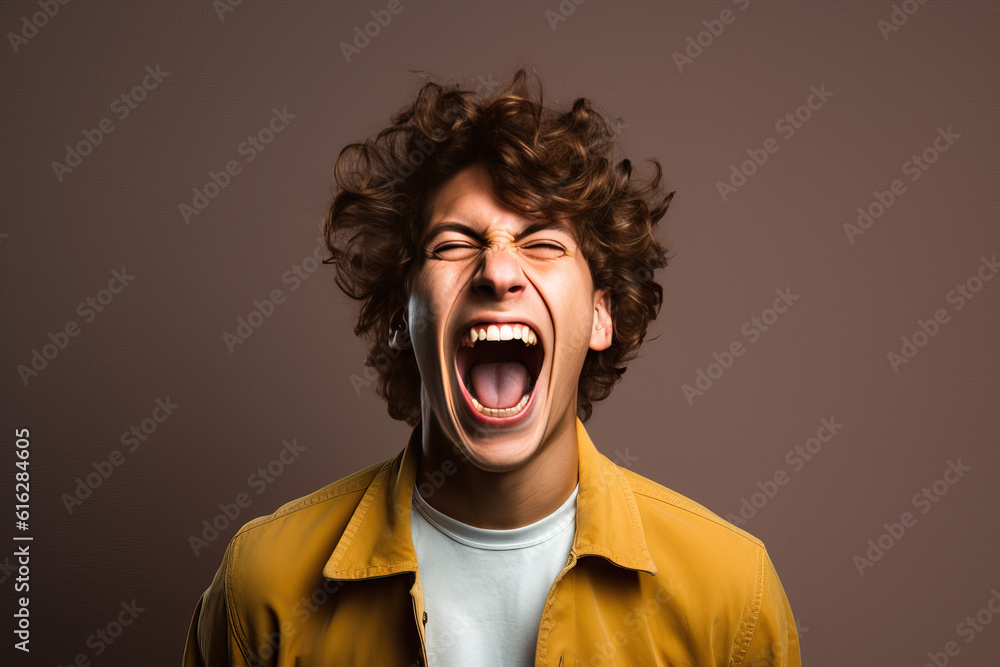 man screams with joy ai generated man screams with joy ai generated
