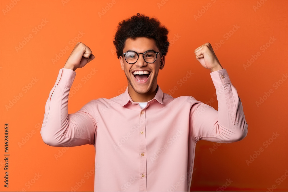 Fototapeta premium man cheers and screams ai generated