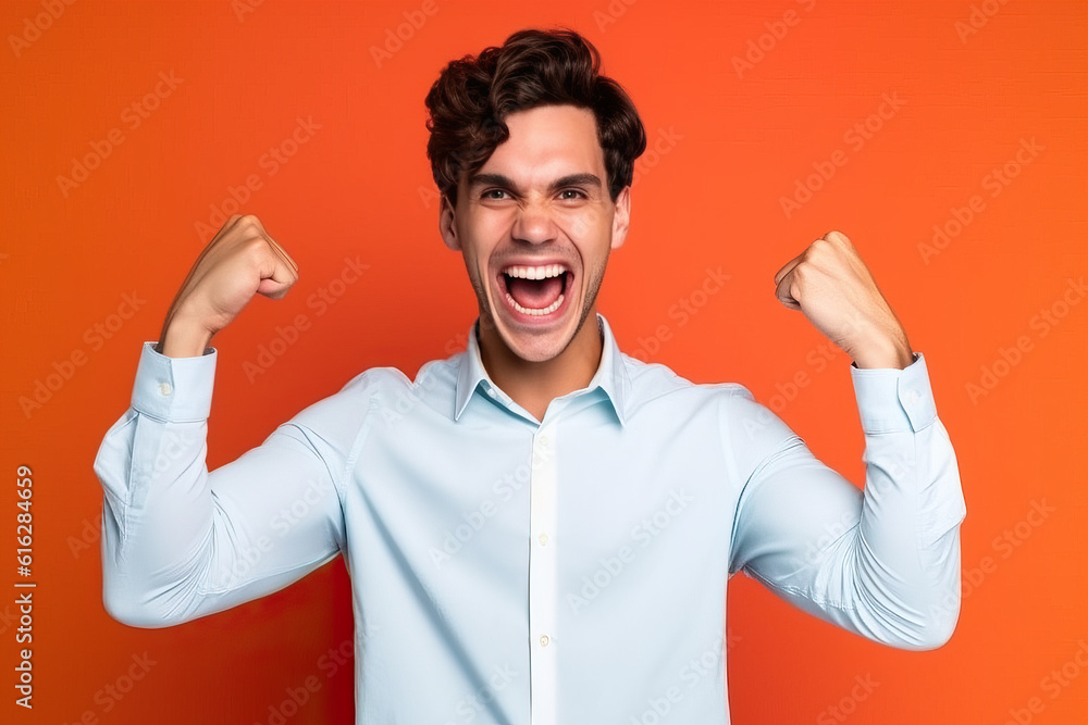 man cheers and screams ai generated man cheers and screams ai generated