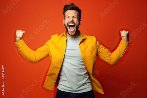 man screams with joy ai generated