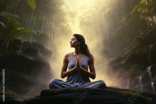 AI generated meditating person