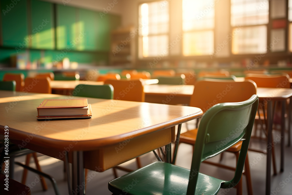 Empty classroom, with out-of-focus background Empty classroom, with out-of-focus background