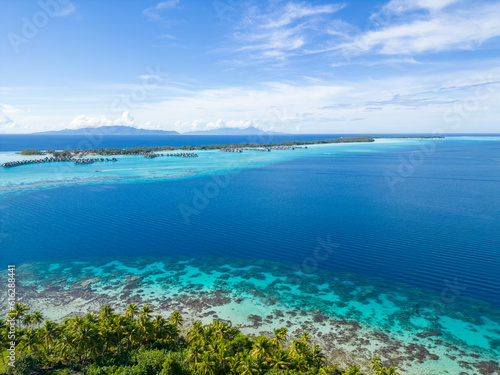 Fototapeta Naklejka Na Ścianę i Meble -  Arial view of Bora Bora, French Polynesia
