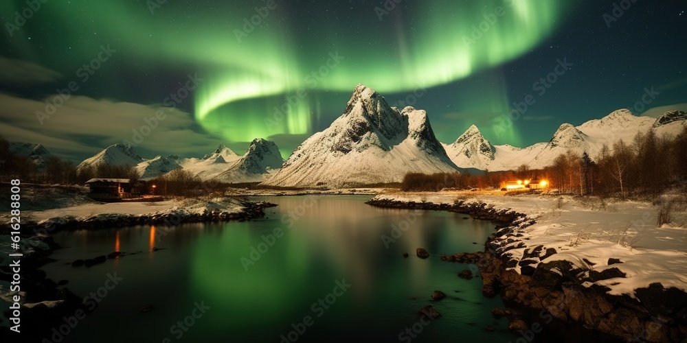 Aurora borealis on the Lofoten Islands Norway